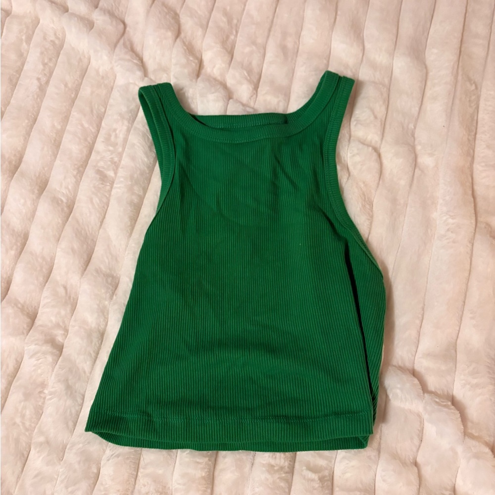 Wild Fable Vibrant Green Ribbed Top
